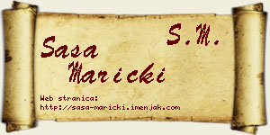 Saša Maricki vizit kartica